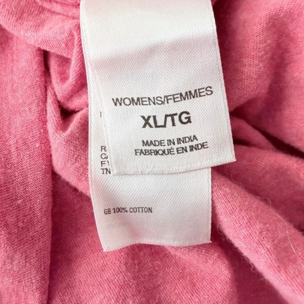 The North Face‎ T-Shirt Women XL Pink Short Sleeve Split Neck Cotton Paisley - Picture 3 of 7